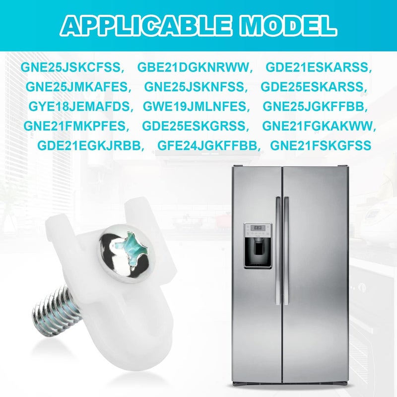 UYZO WR01X25070 Refrigerator Door Handle Mounting Stud Replacement GE Fridge Freezer Handle Fastener Assembly AP7175647 WR01X39781 White 2 Set - Image 5